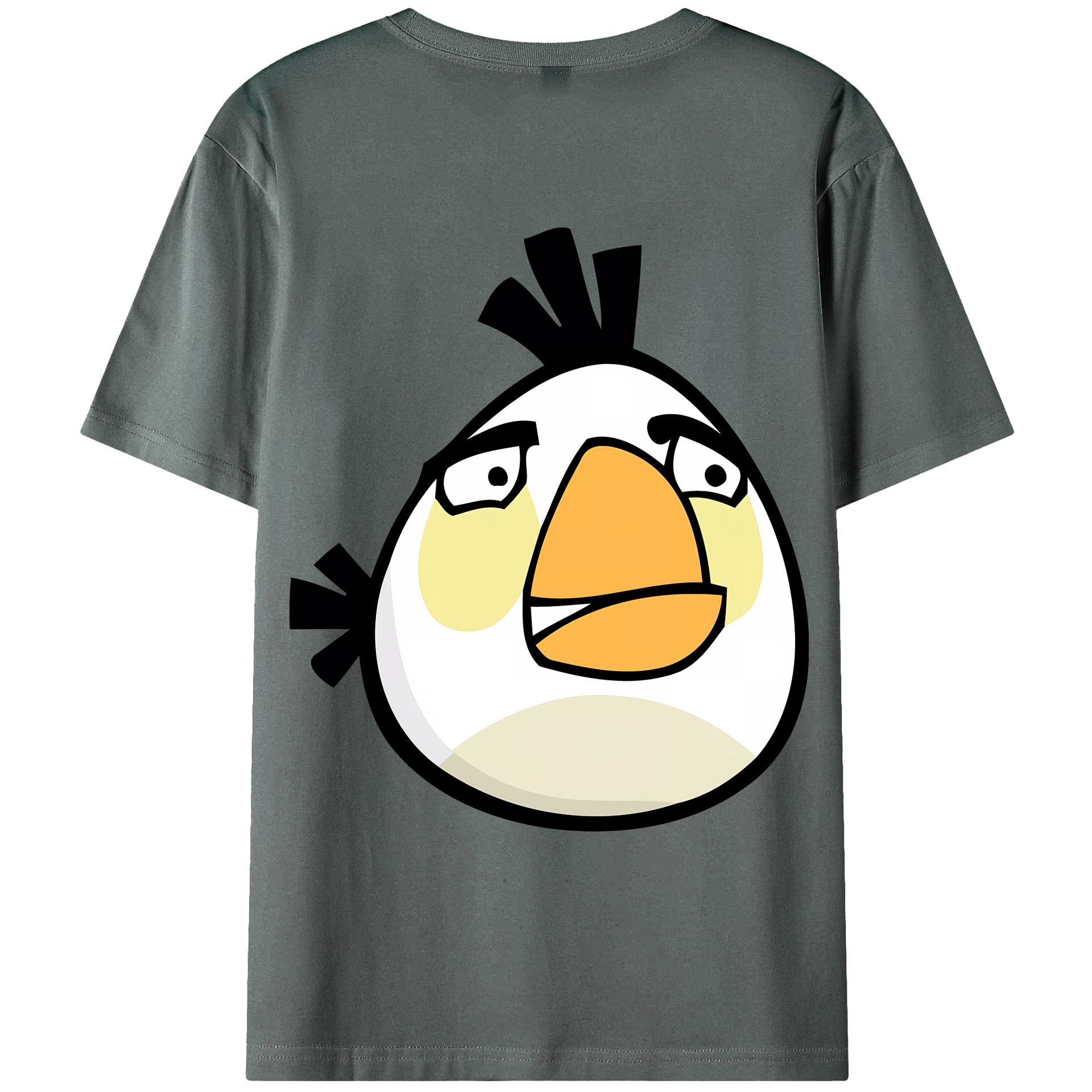 （画像用） Angry Birds アングリーバード 綿100％ メンズ半袖Tシャツ（バックプリント） 通気性